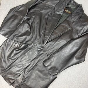 Vintage G-III Black Leather Jacket, Coat Small 1990’s NICE